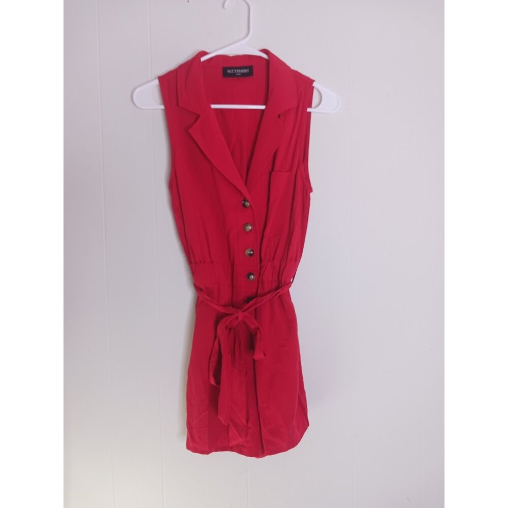 Jesse James Kittenish Red Sleeveless Romper Women's Size S